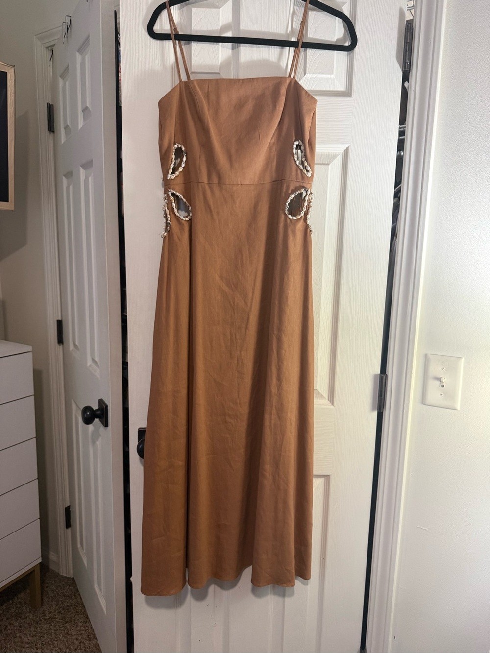 Gianni Bini seashell cut out linen maxi dress size 4 NWT - Picture 3 of 5
